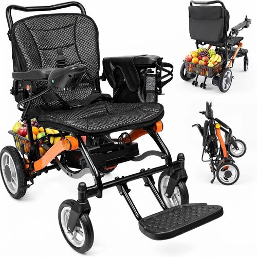 Foldable Electric Wheelchair with 25-Mile Range