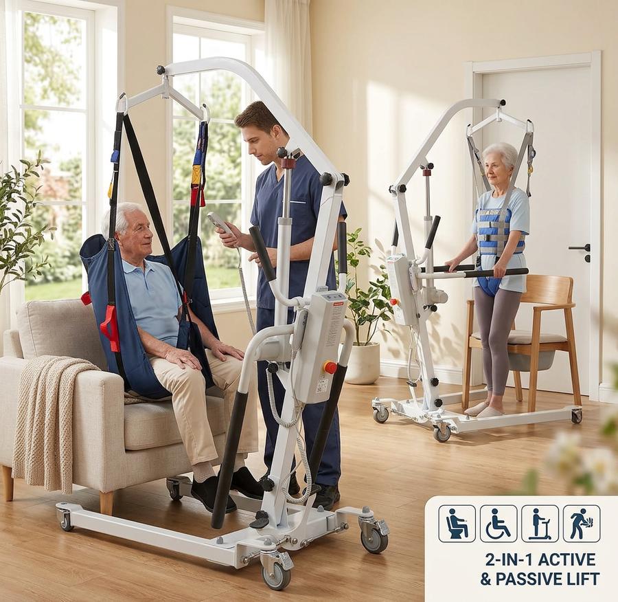 2-in-1 patient lift during transfer